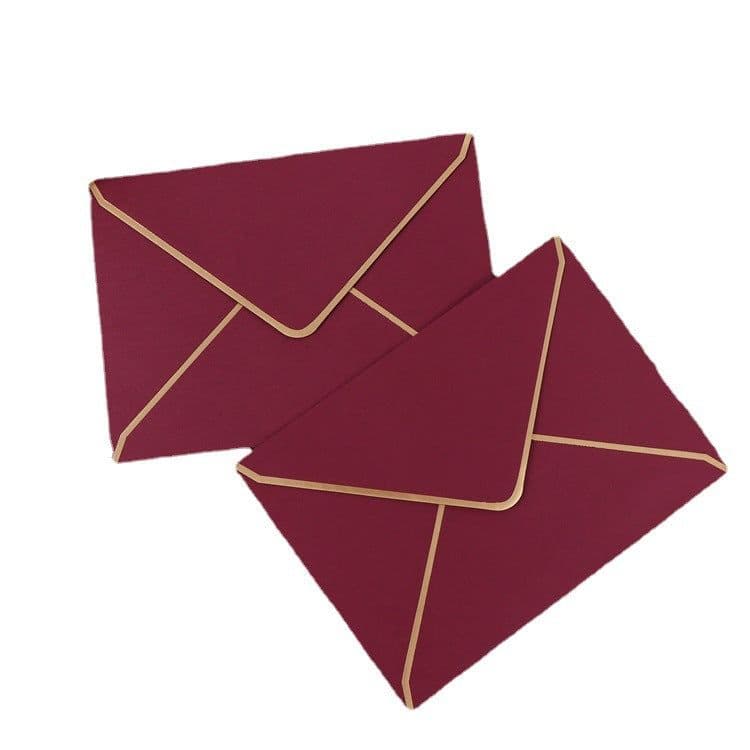 image-50pcs European Embossed Business Envelopes A7 185x135mm Kraft Paper