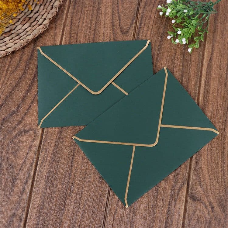 image-50pcs European Embossed Business Envelopes A7 185x135mm Kraft Paper