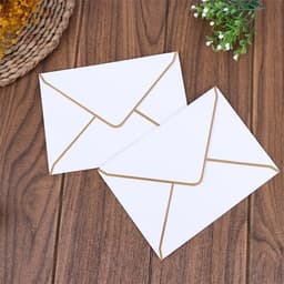 image-50pcs European Embossed Business Envelopes A7 185x135mm Kraft Paper