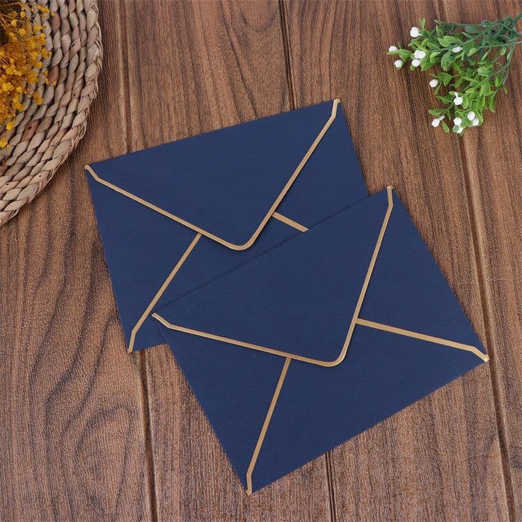 image-50pcs European Embossed Business Envelopes A7 185x135mm Kraft Paper