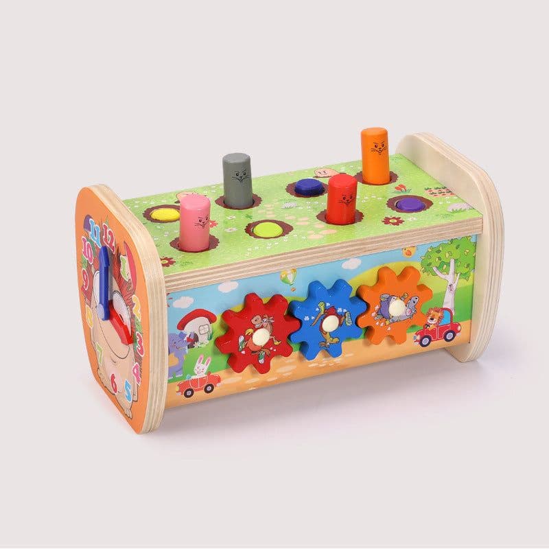 image-MWZ Wooden Whack-a-Mole Happy Bus Educational Toy Ages 4-6