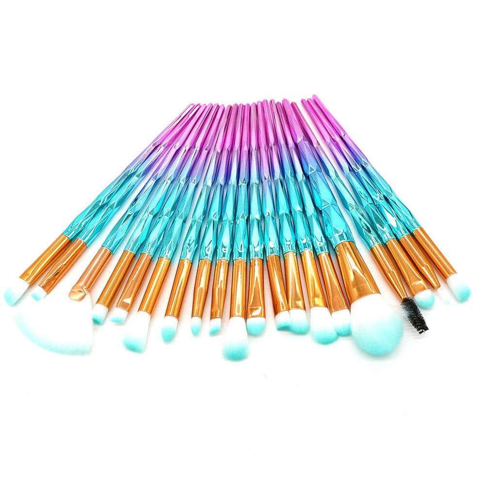 image-20-Piece Gradient Unicorn Makeup Brush Set Diamond Handle