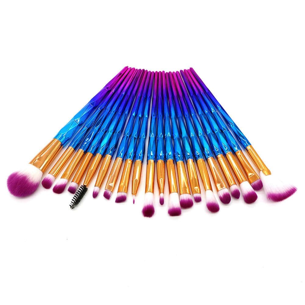 image-20-Piece Gradient Unicorn Makeup Brush Set Diamond Handle