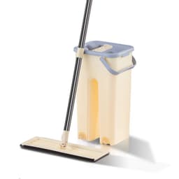 image-Flat Mop and Bucket Set Hands-Free Wet Dry Stainless Steel