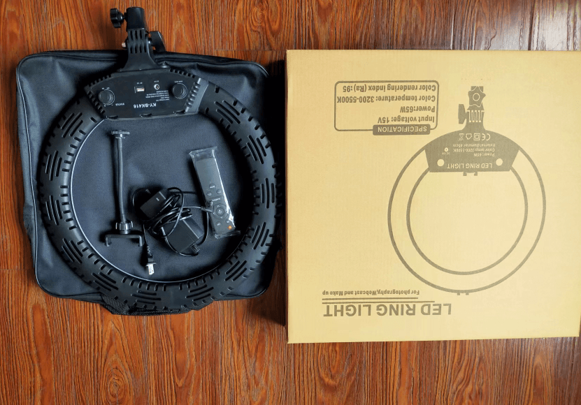 image-Triumph 18-Inch LED Ring Light with Remote Control and Mirror