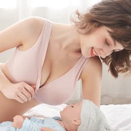 image-Maternity Nursing Bra Cotton Lined Wireless Breastfeeding Bra