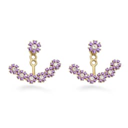 image-Snowflake Rhinestone Alloy Earrings Multicolor