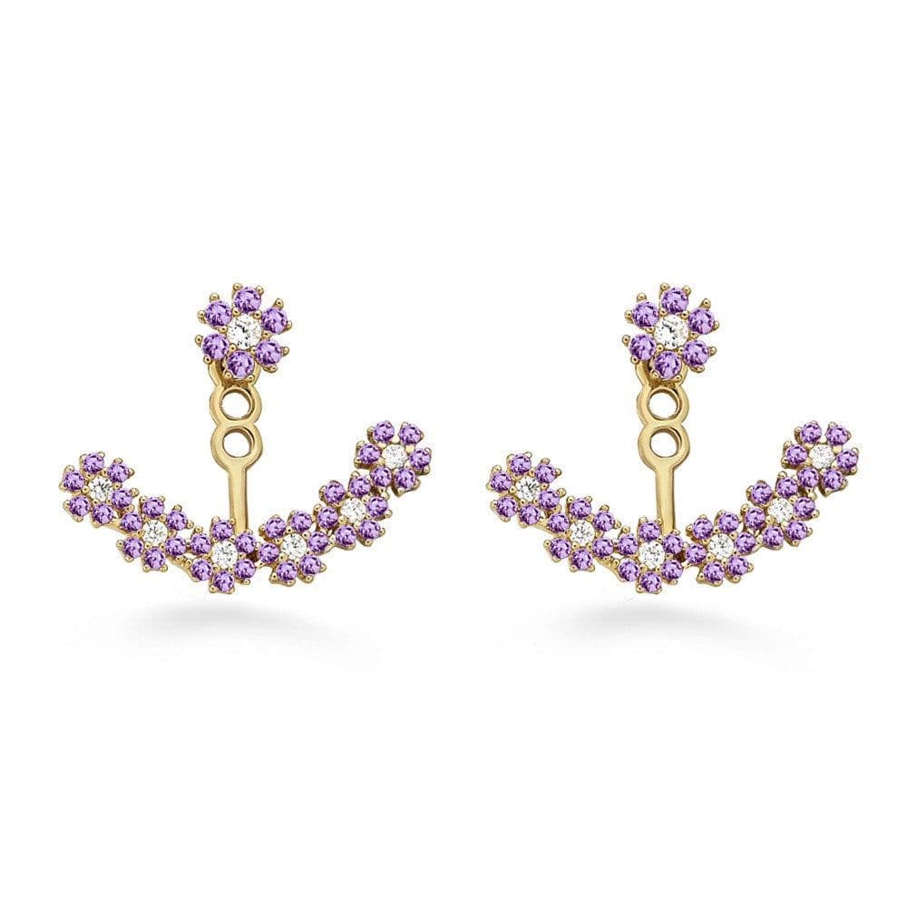 image-Snowflake Rhinestone Alloy Earrings Multicolor