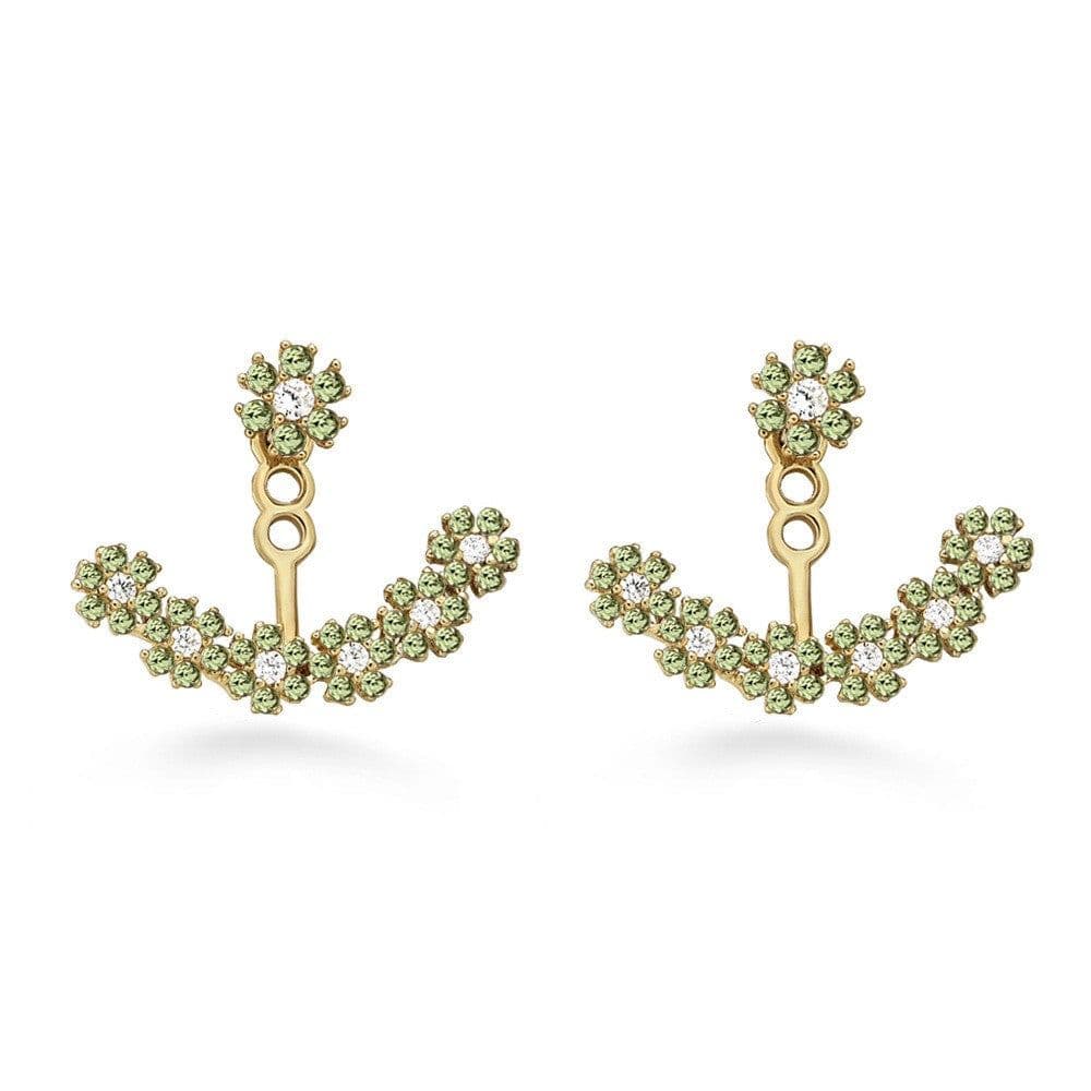 image-Snowflake Rhinestone Alloy Earrings Multicolor