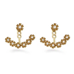 image-Snowflake Rhinestone Alloy Earrings Multicolor