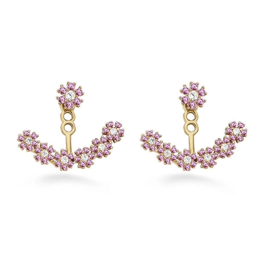 image-Snowflake Rhinestone Alloy Earrings Multicolor