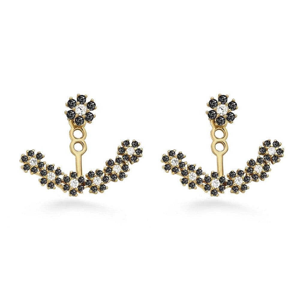 image-Snowflake Rhinestone Alloy Earrings Multicolor