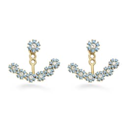 image-Snowflake Rhinestone Alloy Earrings Multicolor