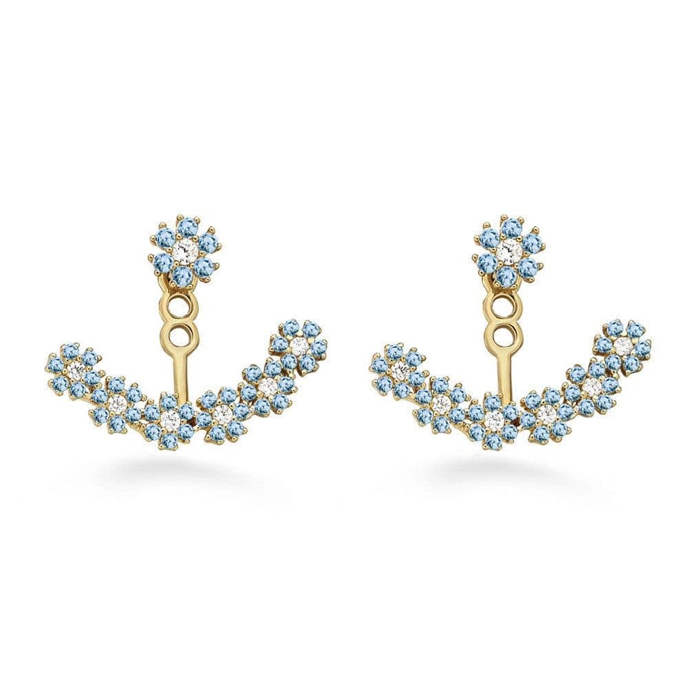 image-Snowflake Rhinestone Alloy Earrings Multicolor