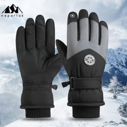 image-Syracuse Embossed Polyester Ski Gloves Winter Finger Gloves