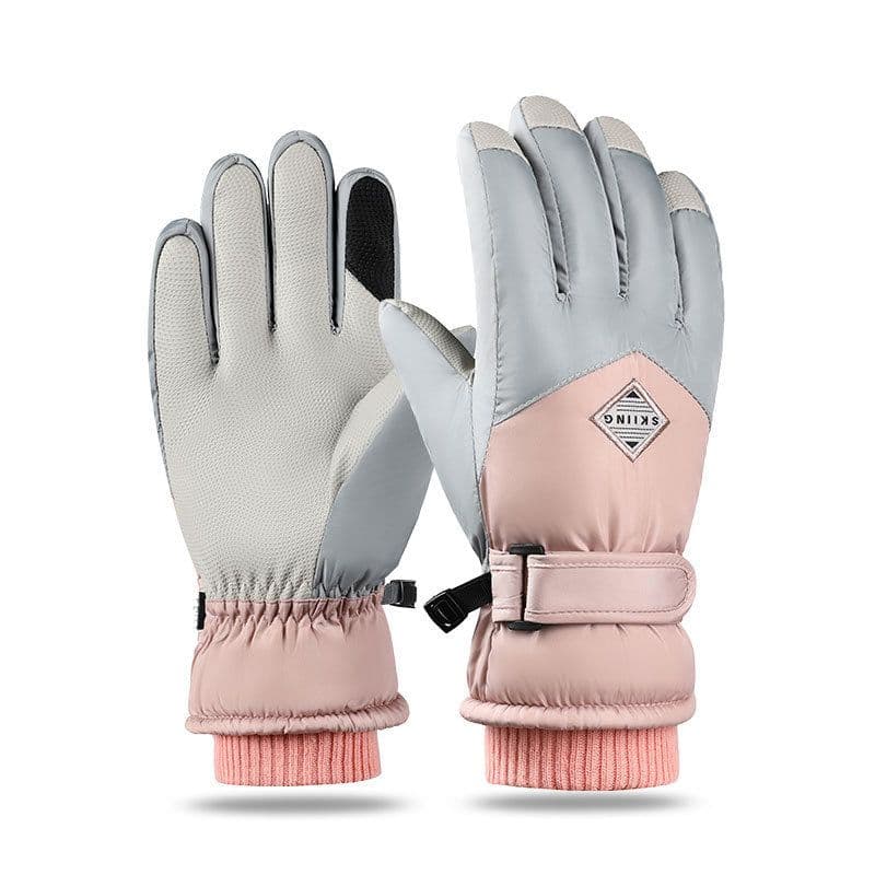 image-Syracuse Embossed Polyester Ski Gloves Winter Finger Gloves
