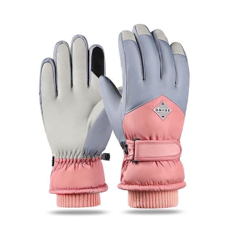 image-Syracuse Embossed Polyester Ski Gloves Winter Finger Gloves