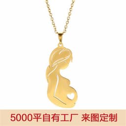 image-Stainless Steel Cartoon Character Necklace for Women - Gold