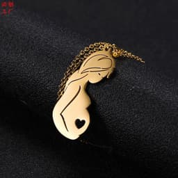 image-Stainless Steel Cartoon Character Necklace for Women - Gold
