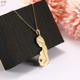 image-Stainless Steel Cartoon Character Necklace for Women - Gold