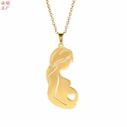 image-Stainless Steel Cartoon Character Necklace for Women - Gold