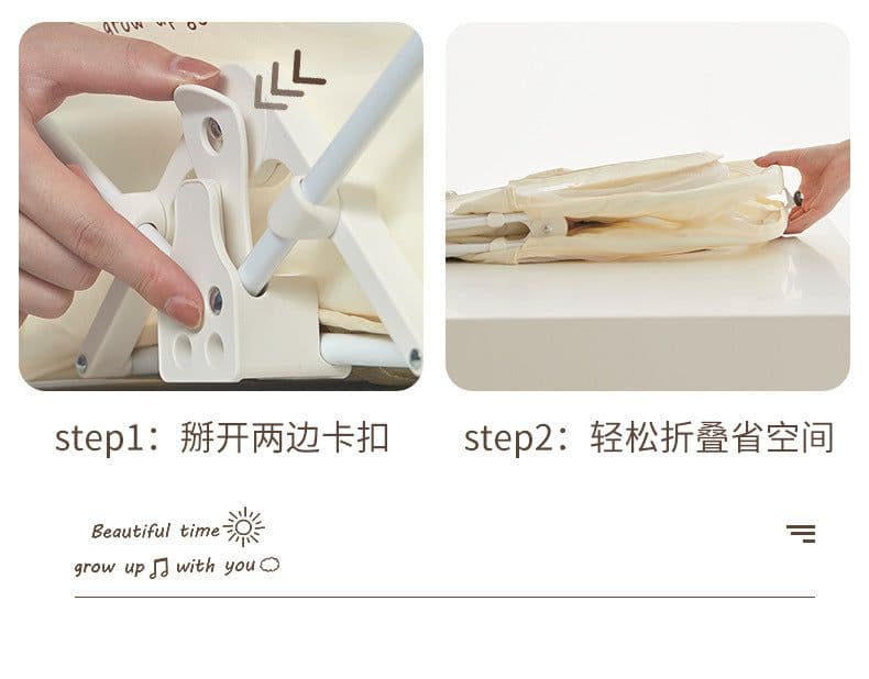 image-Magic Fairy Tale Portable Foldable Baby Crib Bed - Cream