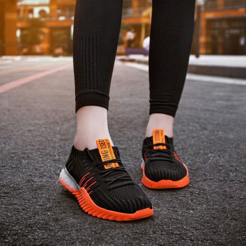 image-Women's Mesh Walking Shoes Mid Heel Round Toe Sneakers