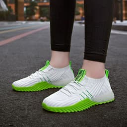 image-Women's Mesh Walking Shoes Mid Heel Round Toe Sneakers