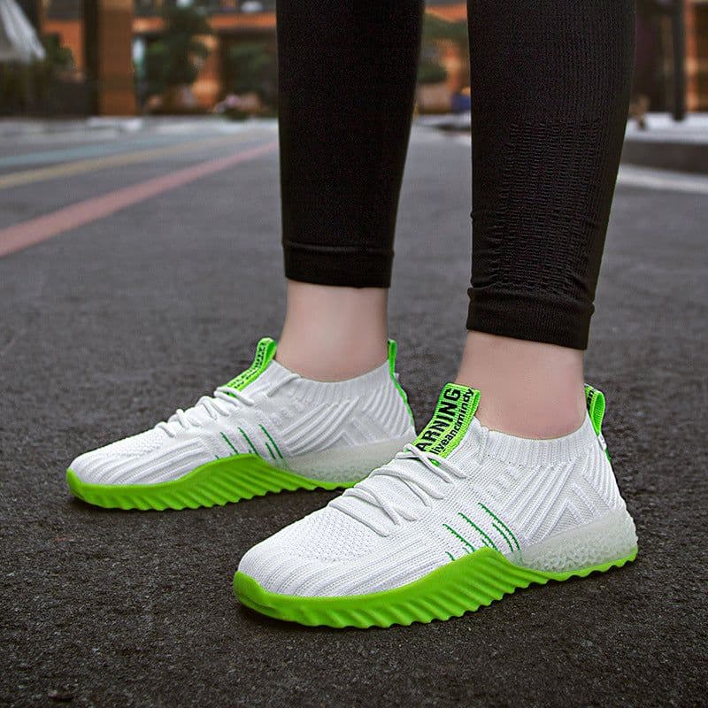 image-Women's Mesh Walking Shoes Mid Heel Round Toe Sneakers