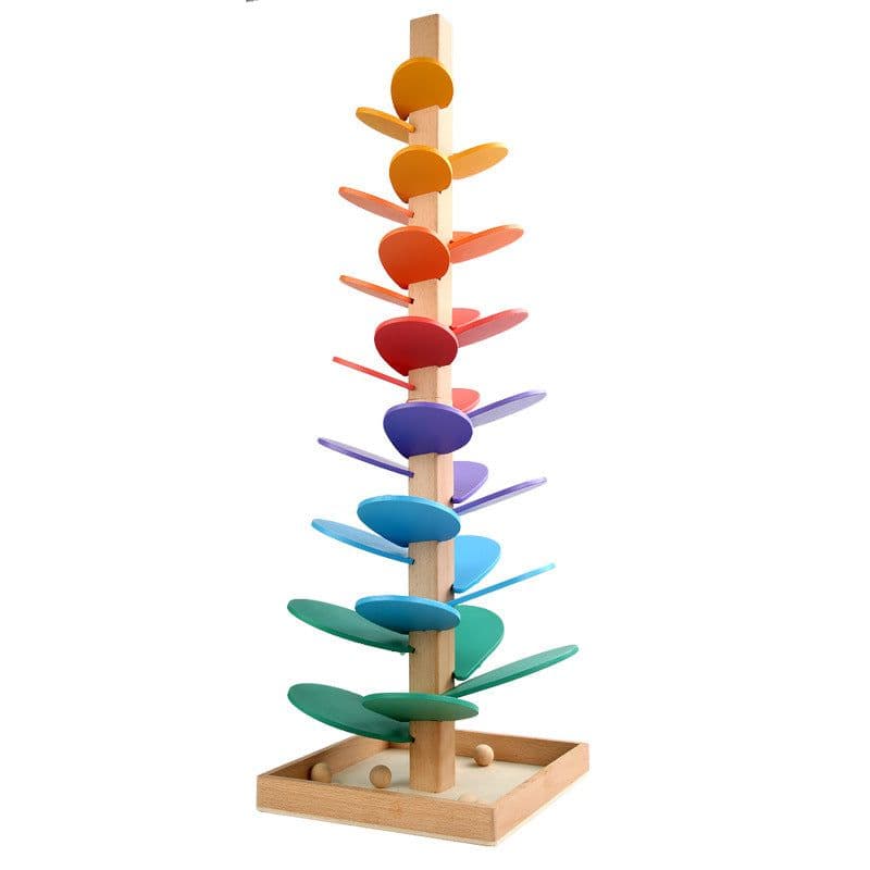 image-Love Baby Music Rainbow Wooden Ball Track Tree Building Blocks Toy