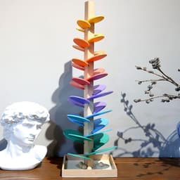 image-Love Baby Music Rainbow Wooden Ball Track Tree Building Blocks Toy