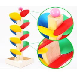 image-Montessori Wooden Marble Track Building Blocks Educational Toy