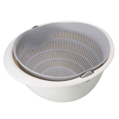 image-Kaixinbao Double Layer Fruit Vegetable Drain Basket 23x10.5cm