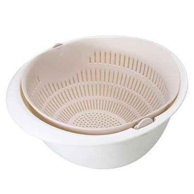 image-Kaixinbao Double Layer Fruit Vegetable Drain Basket 23x10.5cm