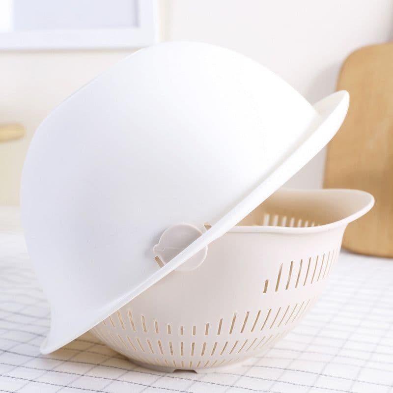 image-Kaixinbao Double Layer Fruit Vegetable Drain Basket 23x10.5cm