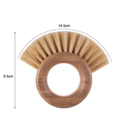 image-Wooden Kitchen Dish Brush - Short Handle Round Sisal Cleaning Brush