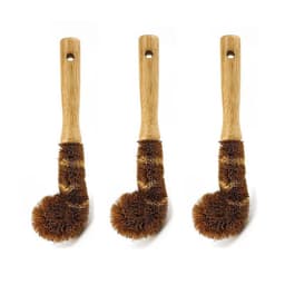 image-Wooden Kitchen Dish Brush - Short Handle Round Sisal Cleaning Brush
