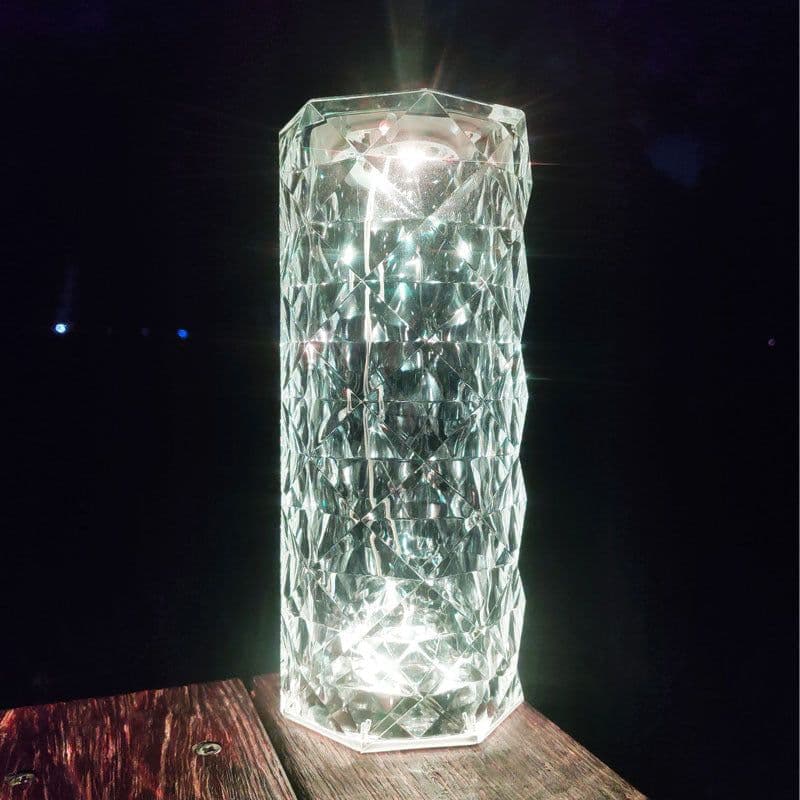image-Crystal Rose Table Lamp RGB 16 Color Touch Remote Control LED Night Light