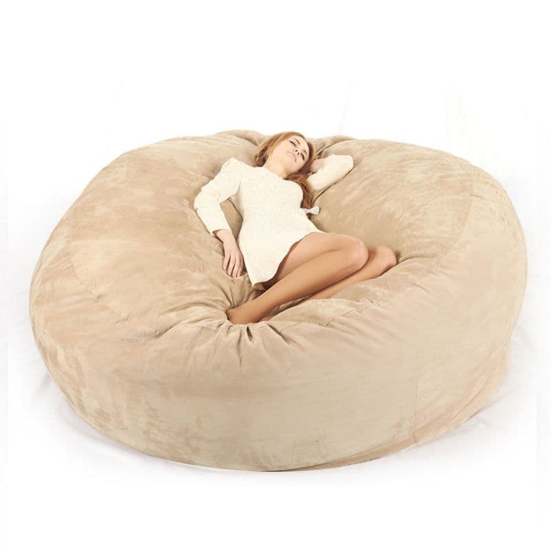 image-Faux Fur Bean Bag Sofa Chair 180x80cm with Foam Filling