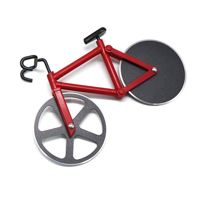 image-Stainless Steel Bicycle Pizza Cutter Wheel Kitchen Tool