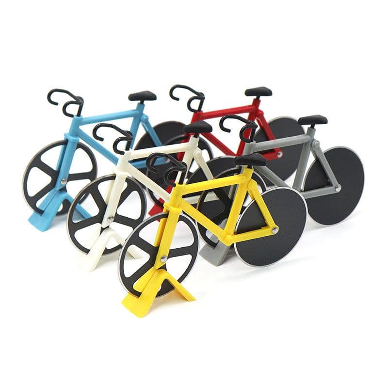 image-Stainless Steel Bicycle Pizza Cutter Wheel Kitchen Tool
