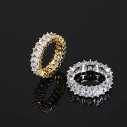 image-European Hip-Hop 6mm T-Square Zircon Ring Gold Plated Unisex