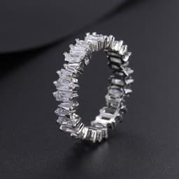 image-Irregular Zircon Ring Gold-Plated Three-Color Fashion Women's Ring