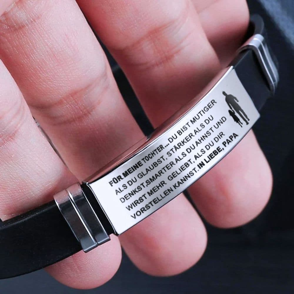 image-Für meine Tochter Stainless Steel Silicone Bracelet