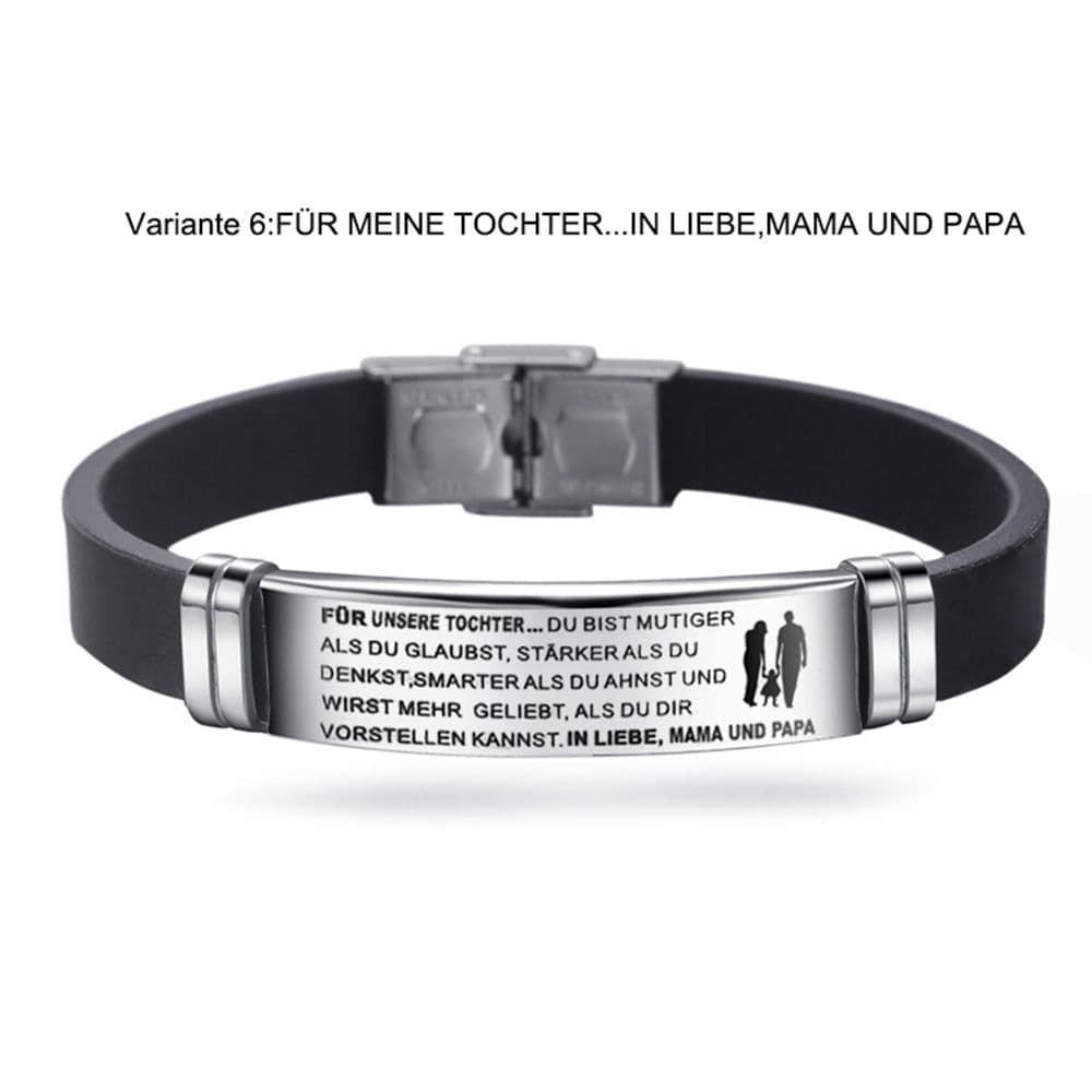image-Für meine Tochter Stainless Steel Silicone Bracelet