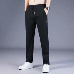 image-Men's Ice Silk Pants Summer Breathable Quick-Dry Casual Trousers