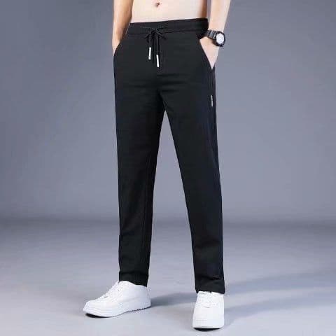 image-Men's Ice Silk Pants Summer Breathable Quick-Dry Casual Trousers