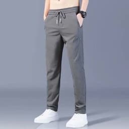 image-Men's Ice Silk Pants Summer Breathable Quick-Dry Casual Trousers