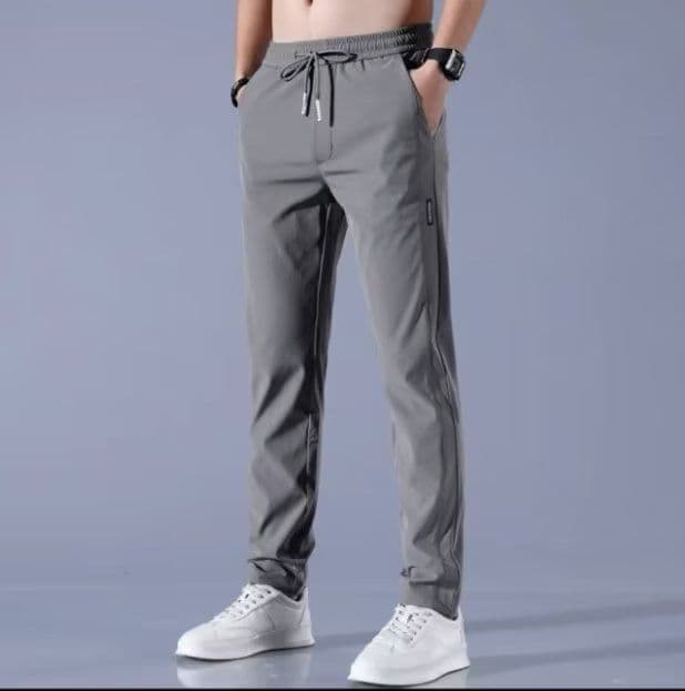image-Men's Ice Silk Pants Summer Breathable Quick-Dry Casual Trousers