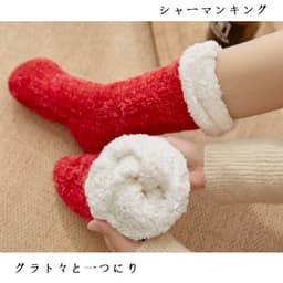 image-Lansha Women's Polyester Floor Socks Medium Tube Winter Home Socks